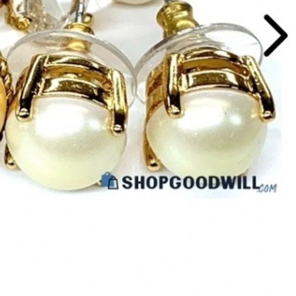 Kate Spade New York Cream Imitation Pearl Gumdrop Gold Plated Stud Earrings